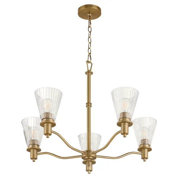 Lawton 5-Light Chandelier in Brushed Brass - Image 1