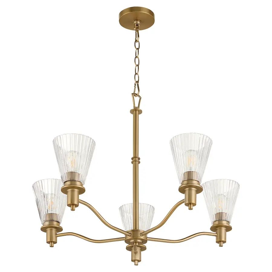 Lawton 5-Light Chandelier in Brushed Brass - Image 1
