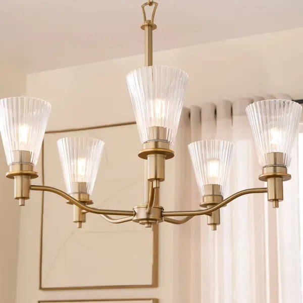 Lawton 5-Light Chandelier in Brushed Brass - Image 6