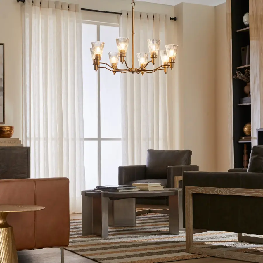 Lawton 8-Light Chandelier in Brushed Brass - Image 5