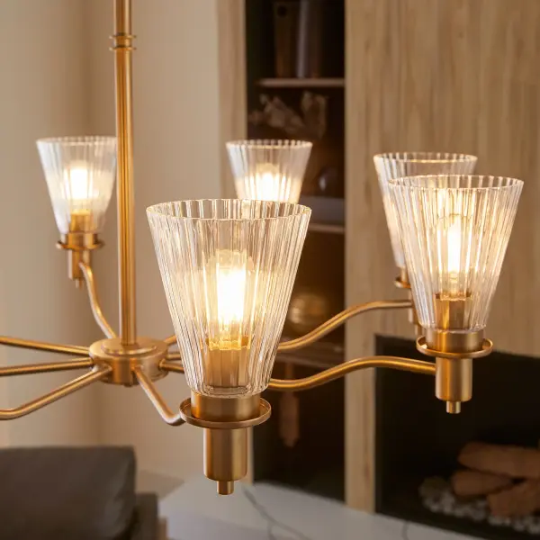 Lawton 8-Light Chandelier in Brushed Brass - Image 6