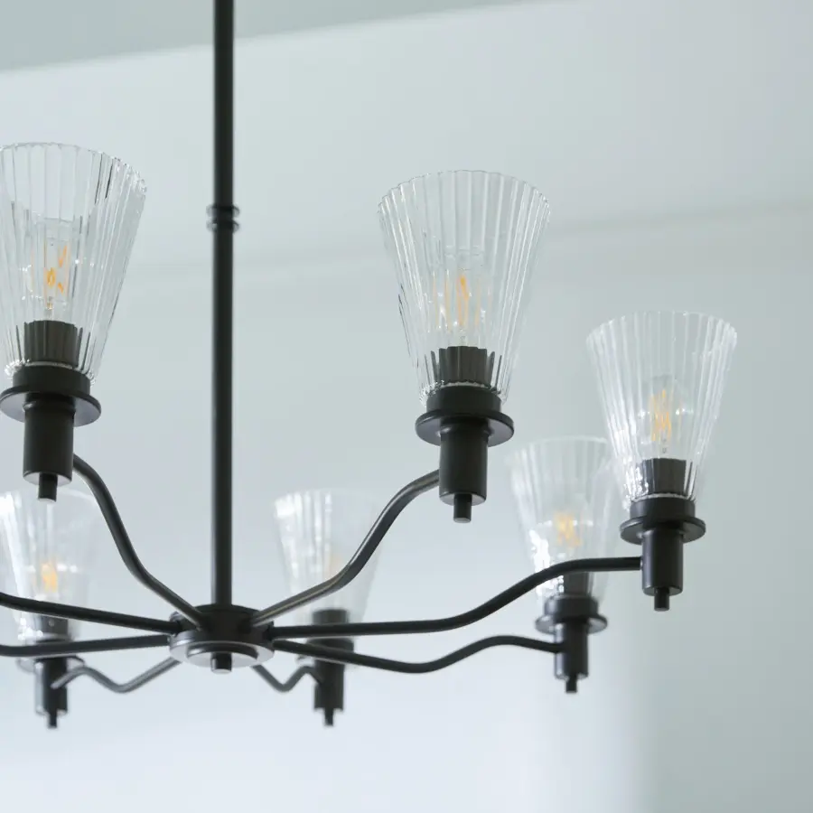 Lawton 8-Light Chandelier in Matte Black - Image 7