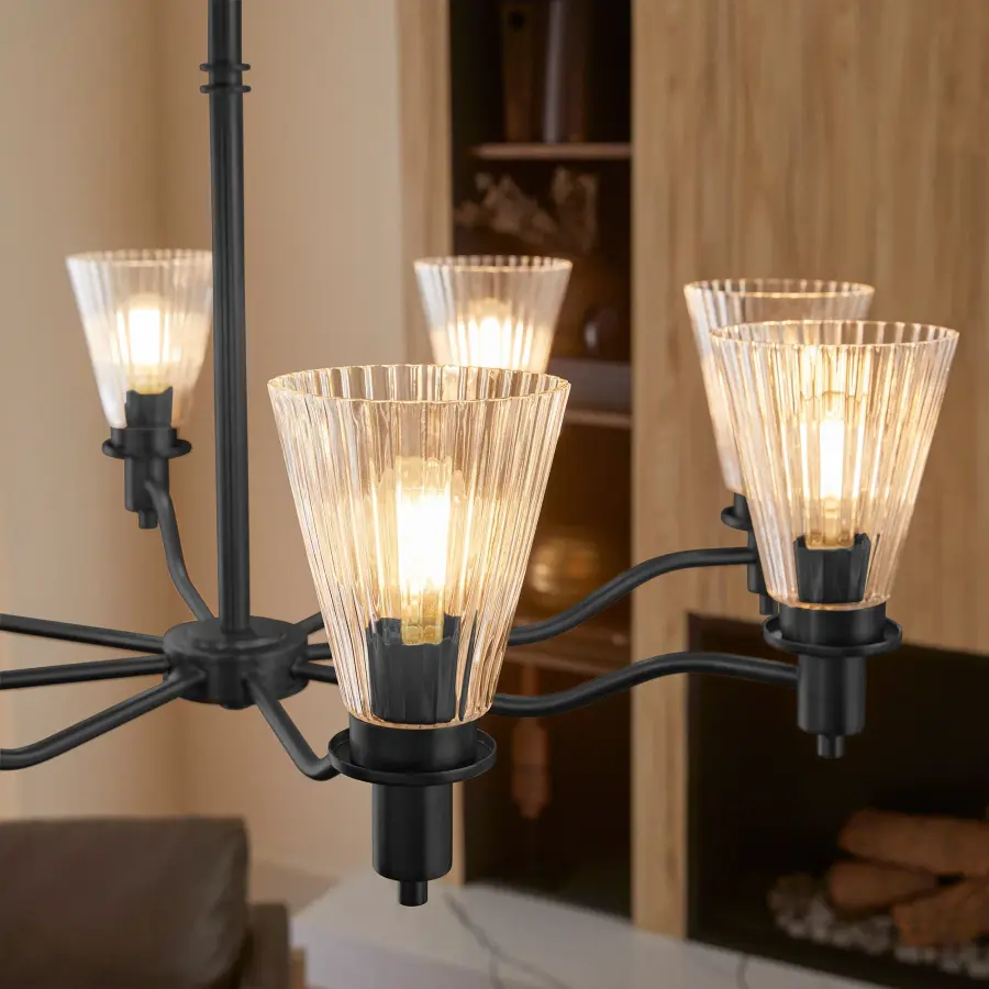 Lawton 8-Light Chandelier in Matte Black - Image 9