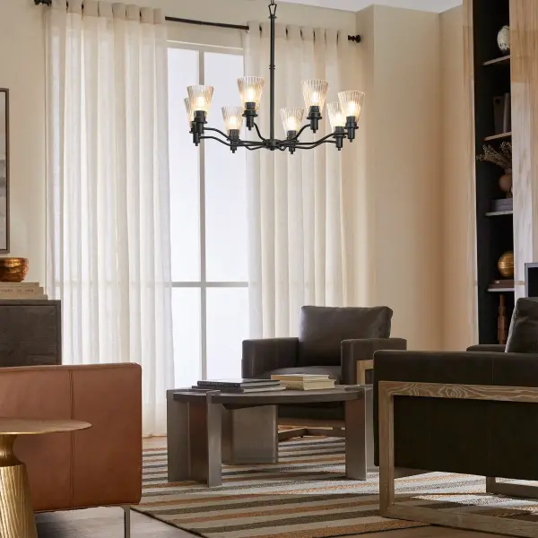 Lawton 8-Light Chandelier in Matte Black - Image 10