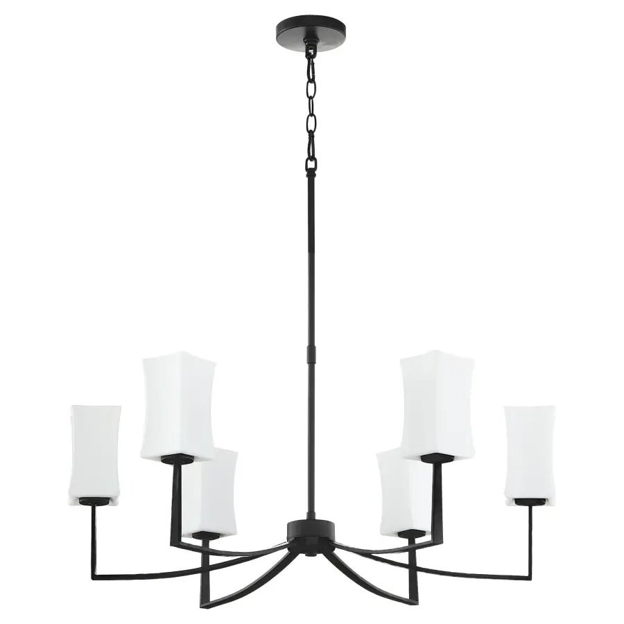 Ayala 6-Light Chandelier in Matte Black - Image 1