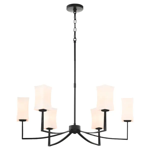 Ayala 6-Light Chandelier in Matte Black - Image 2