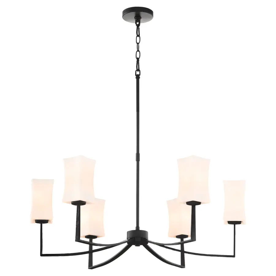 Ayala 6-Light Chandelier in Matte Black - Image 2