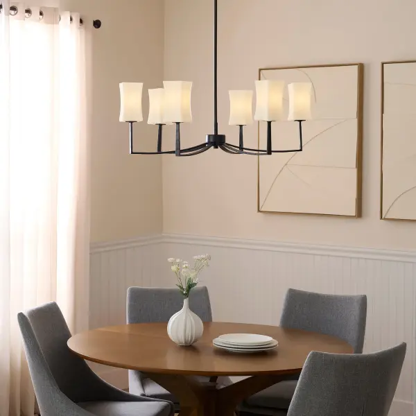 Ayala 6-Light Chandelier in Matte Black - Image 5