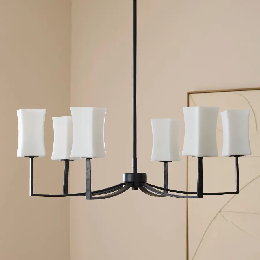 Ayala 6-Light Chandelier in Matte Black - Image 6