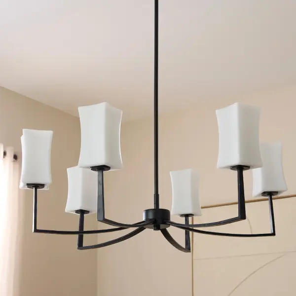 Ayala 6-Light Chandelier in Matte Black - Image 7