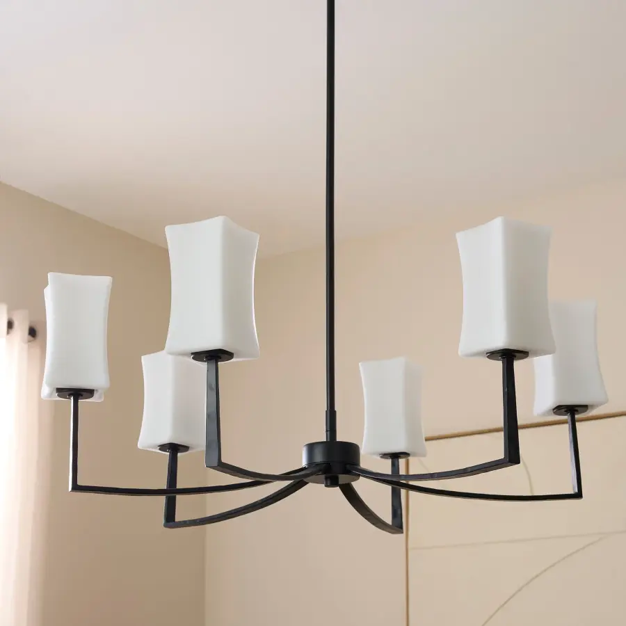Ayala 6-Light Chandelier in Matte Black - Image 7