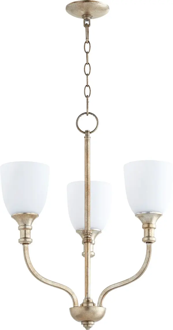 Richmond 3-Light Chandelier in Aged Silver Leaf