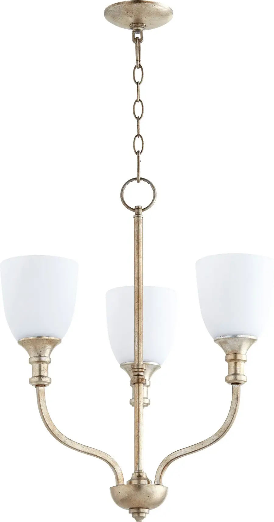 Richmond 3-Light Chandelier in Aged Silver Leaf