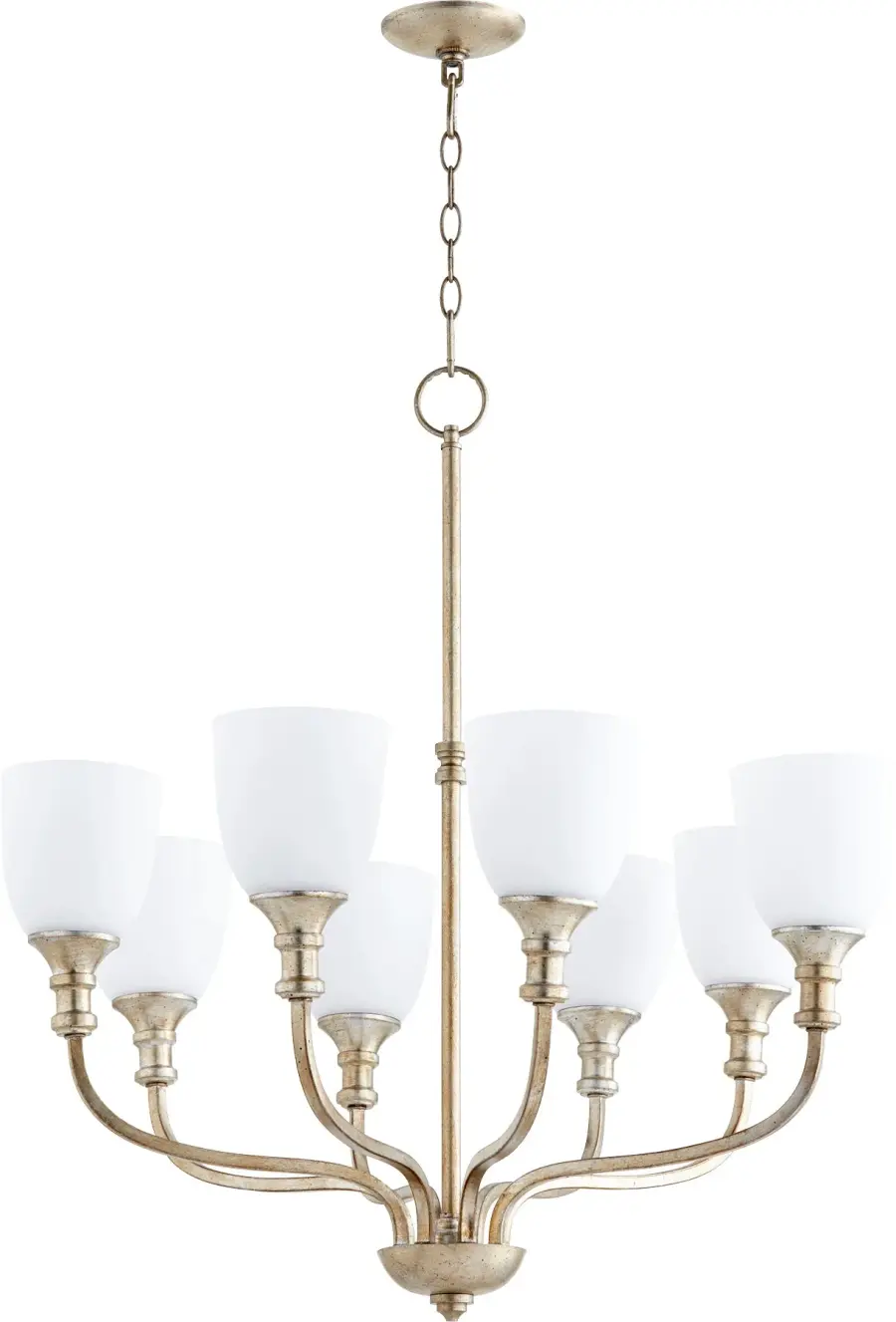 Richmond 8-Light Chandelier in Aged Silver Leaf