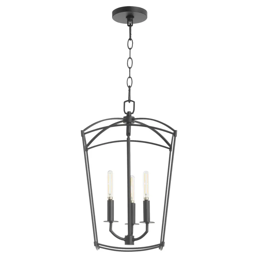 Mantle 3-Light Entry Pendant in Matte Black - Image 1