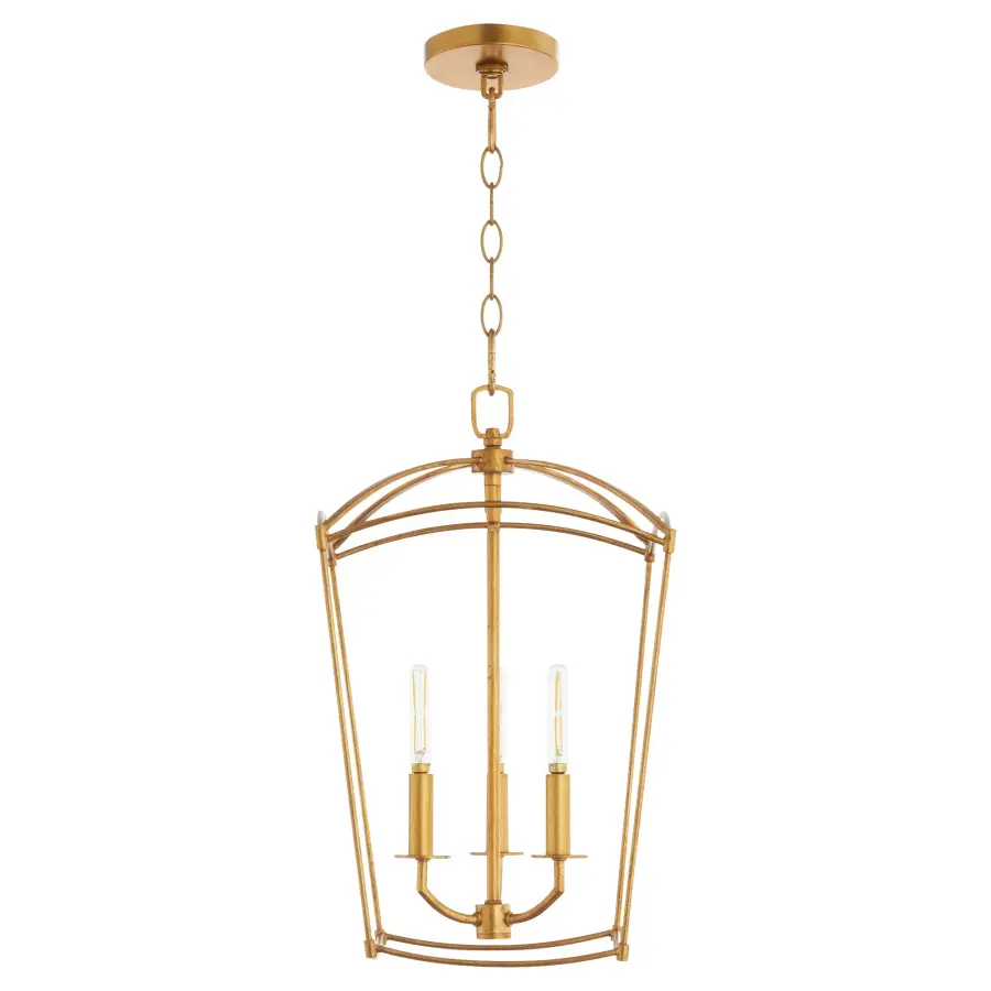 Mantle 3-Light Entry Pendant in Gold Leaf - Image 1