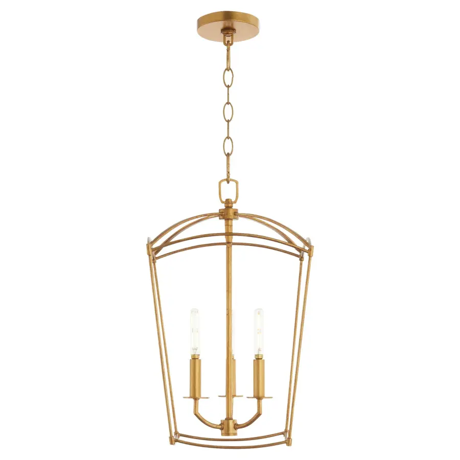 Mantle 3-Light Entry Pendant in Gold Leaf - Image 2