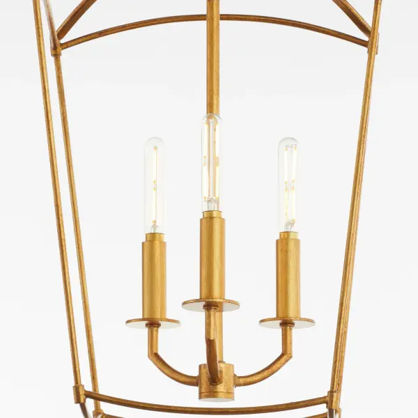 Mantle 3-Light Entry Pendant in Gold Leaf - Image 3