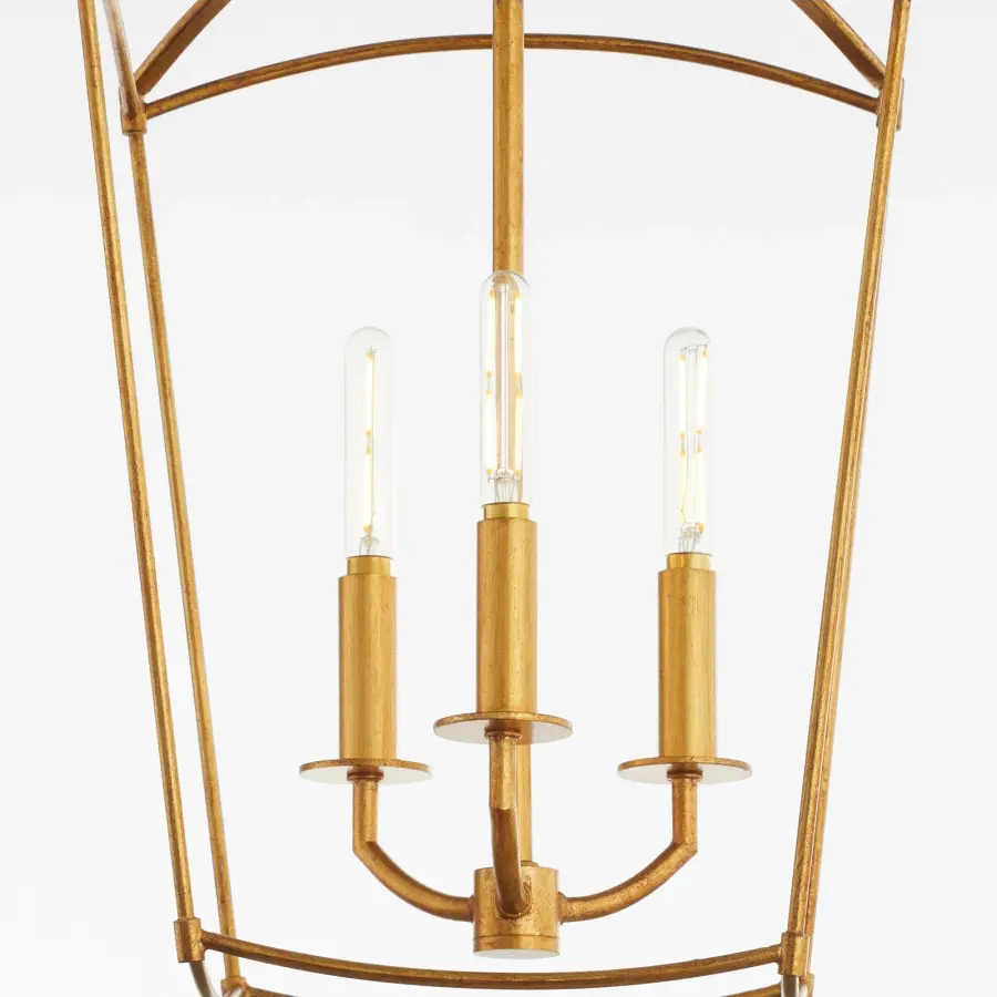 Mantle 3-Light Entry Pendant in Gold Leaf - Image 3