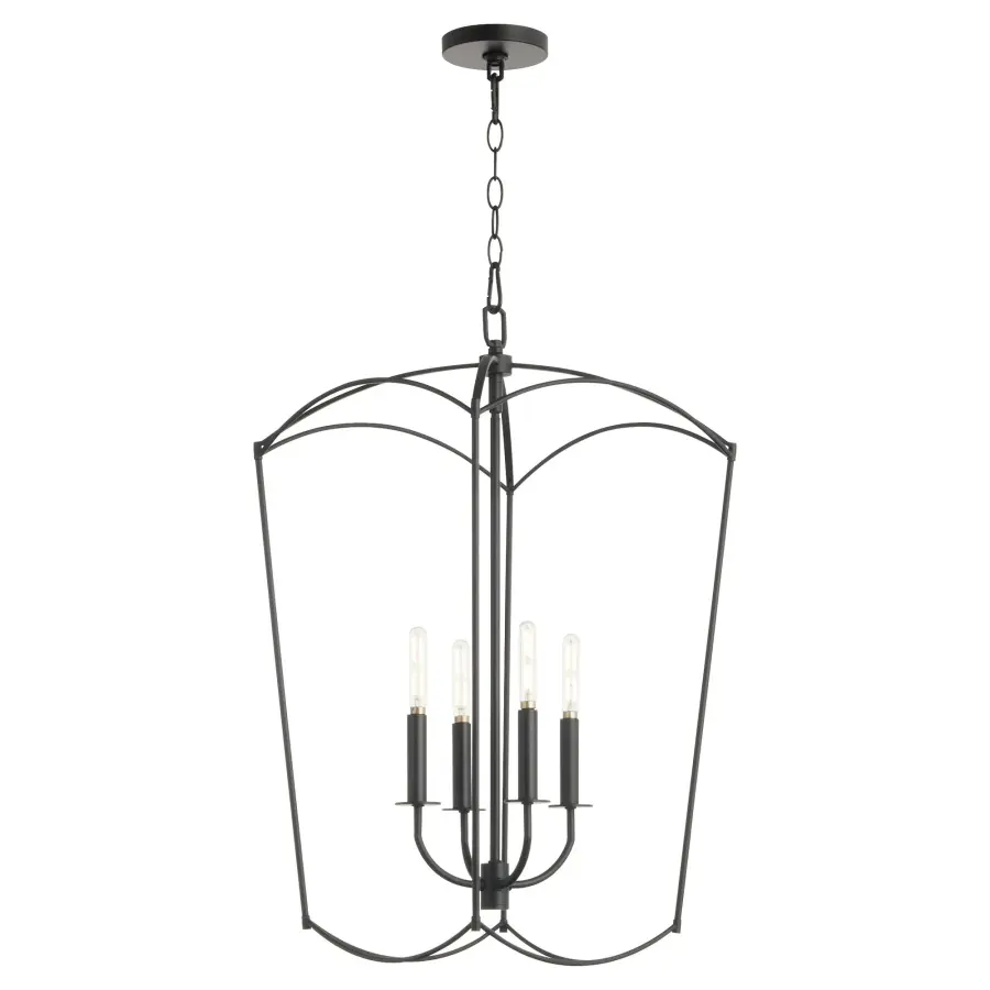 Mantle 4-Light Entry Pendant in Matte Black - Image 4