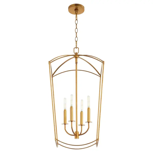 Mantle 4-Light Entry Pendant in Gold Leaf - Image 2