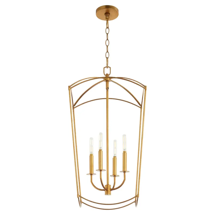 Mantle 4-Light Entry Pendant in Gold Leaf - Image 2