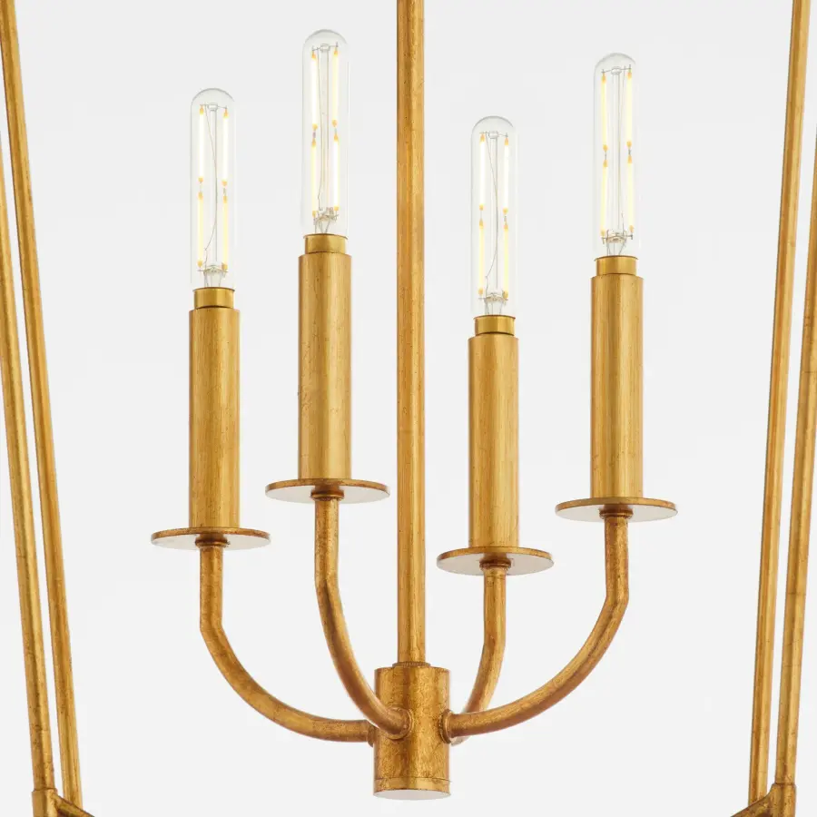 Mantle 4-Light Entry Pendant in Gold Leaf - Image 3