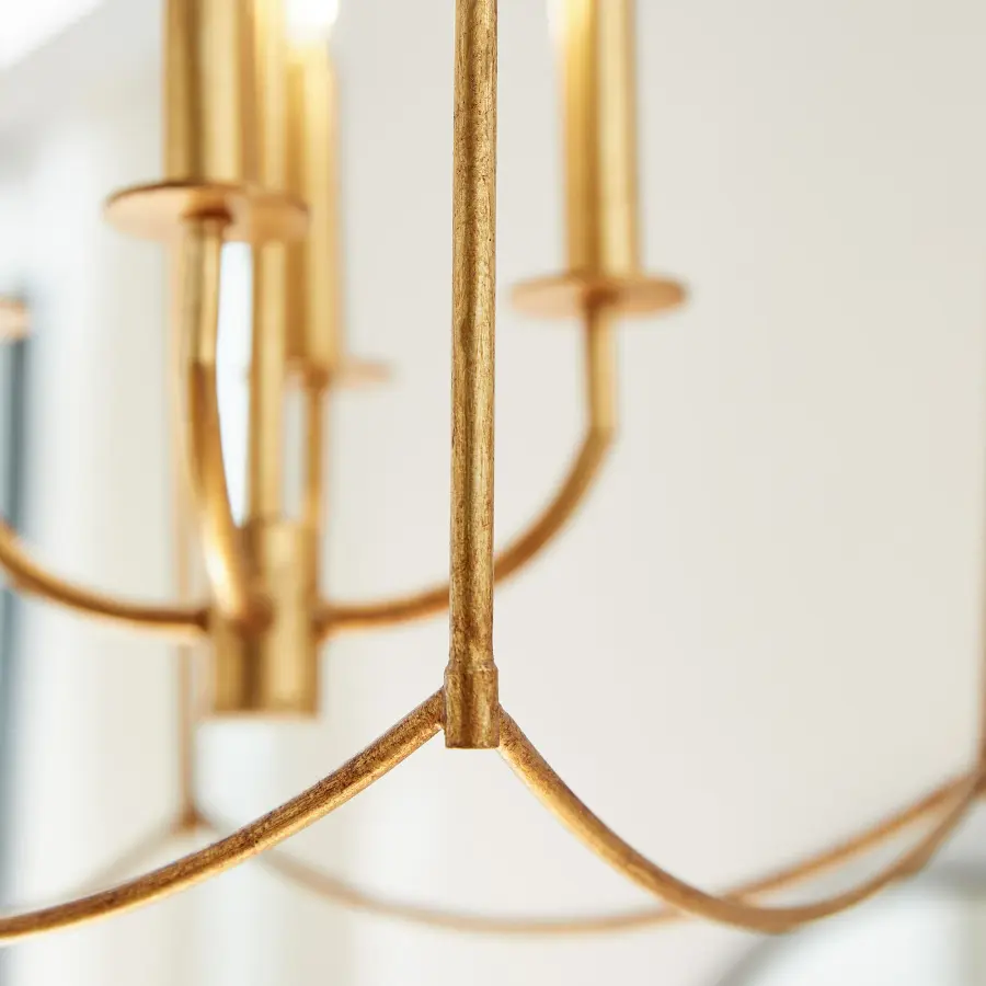 Mantle 4-Light Entry Pendant in Gold Leaf - Image 6