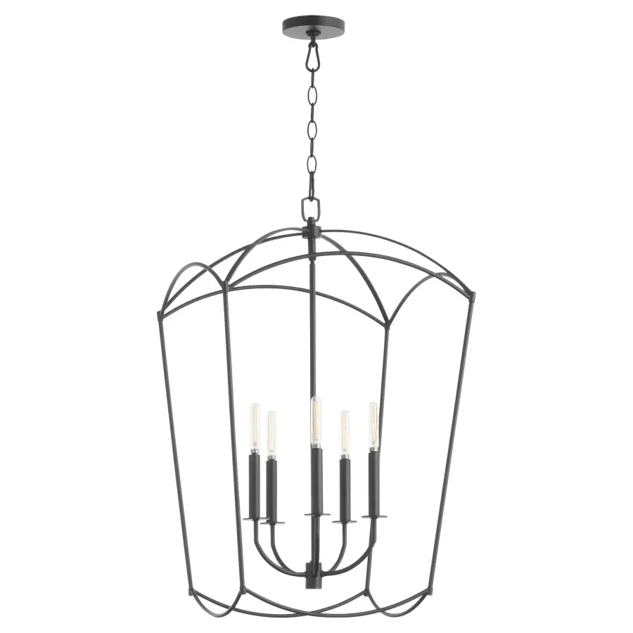 Mantle 5-Light Entry Pendant in Matte Black - Image 3