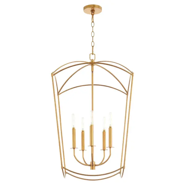 Mantle 5-Light Entry Pendant in Gold Leaf - Image 2