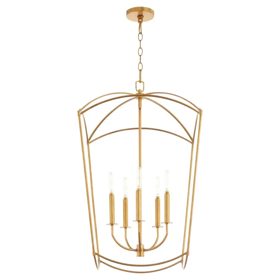 Mantle 5-Light Entry Pendant in Gold Leaf - Image 2