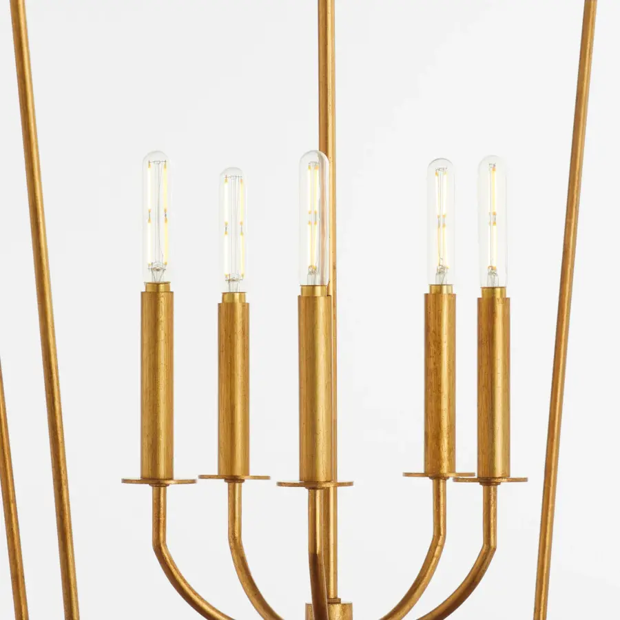 Mantle 5-Light Entry Pendant in Gold Leaf - Image 3