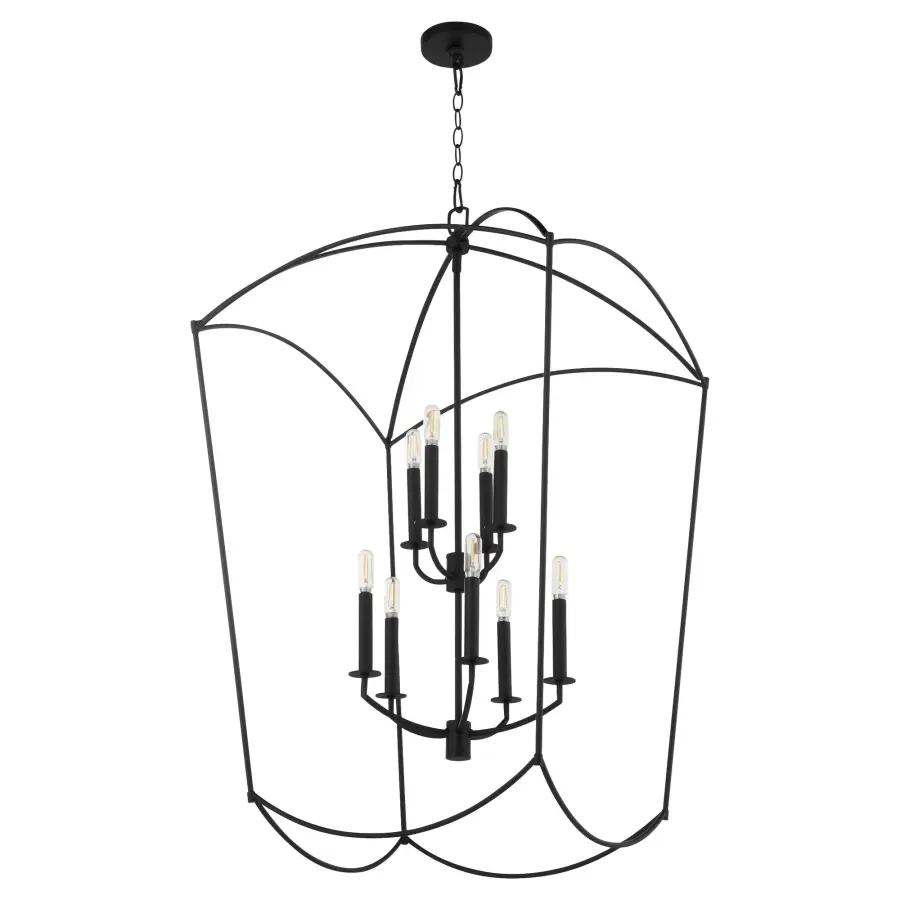 Mantle 9-Light Entry Pendant in Matte Black - Image 1