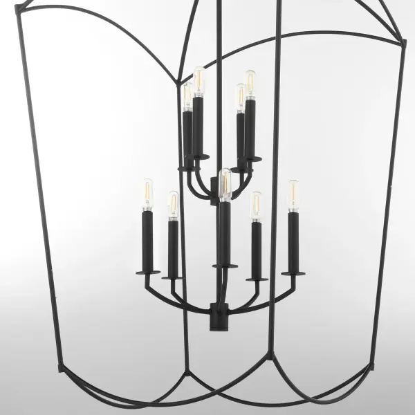 Mantle 9-Light Entry Pendant in Matte Black - Image 3