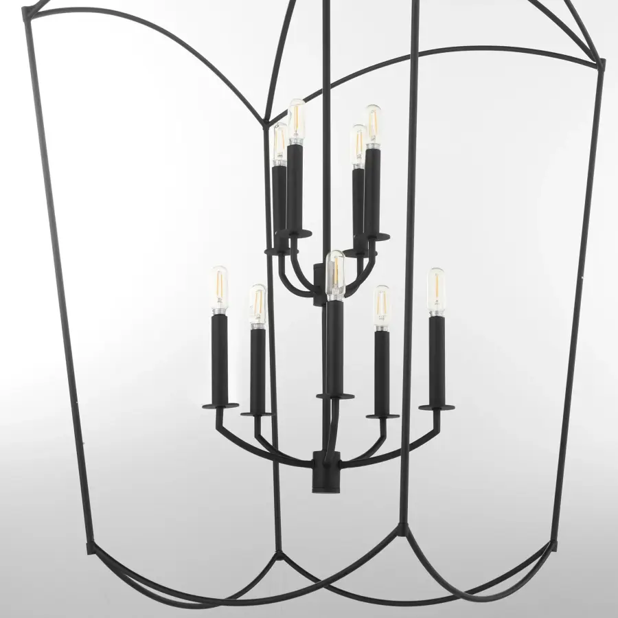 Mantle 9-Light Entry Pendant in Matte Black - Image 3