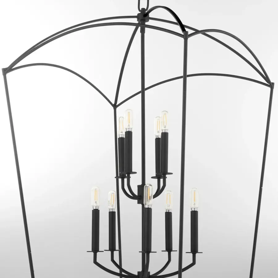 Mantle 9-Light Entry Pendant in Matte Black - Image 4