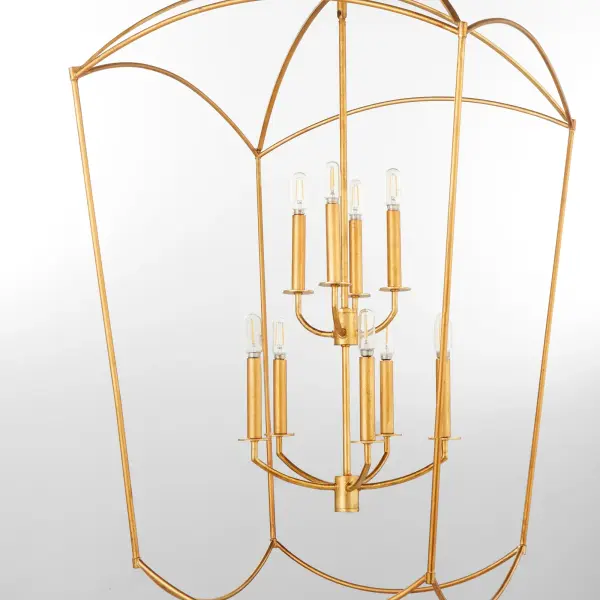 Mantle 9-Light Entry Pendant in Gold Leaf - Image 3
