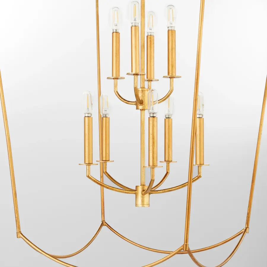 Mantle 9-Light Entry Pendant in Gold Leaf - Image 4