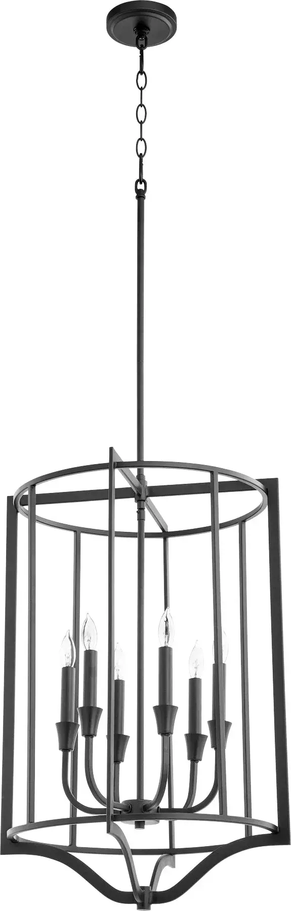 Marquee 6-Light Drum Pendant in Noir