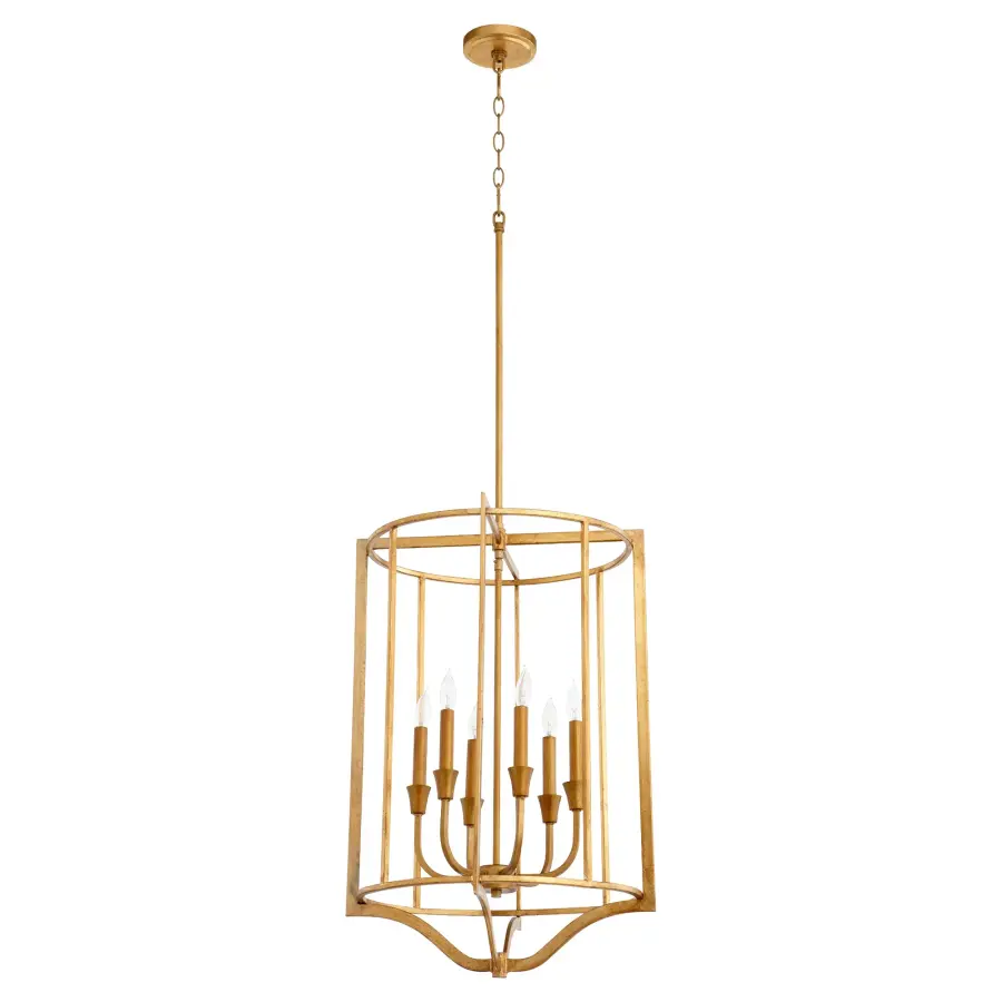 Marquee 6-Light Pendant in Gold Leaf - Image 1