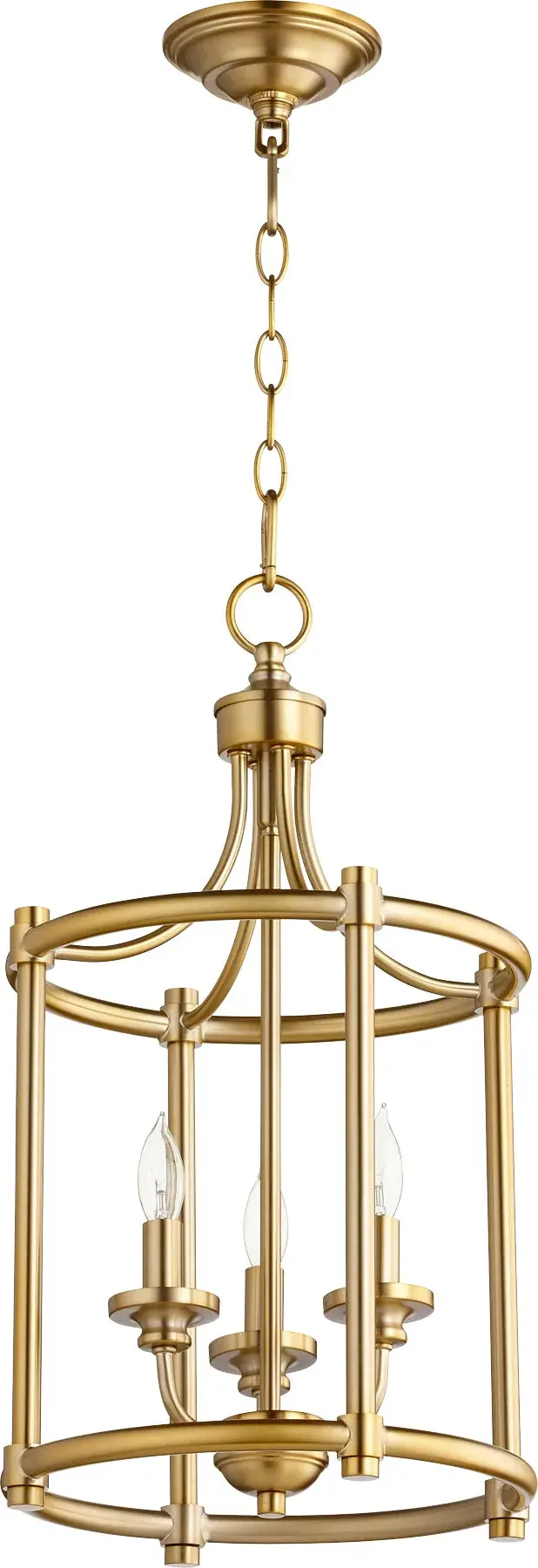 Rossington 3-Light Pendant in Aged Brass