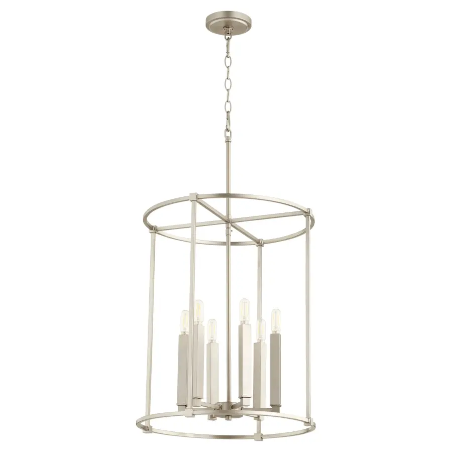 Olympus 6-Light Entry Chandelier in Satin Nickel - Image 1