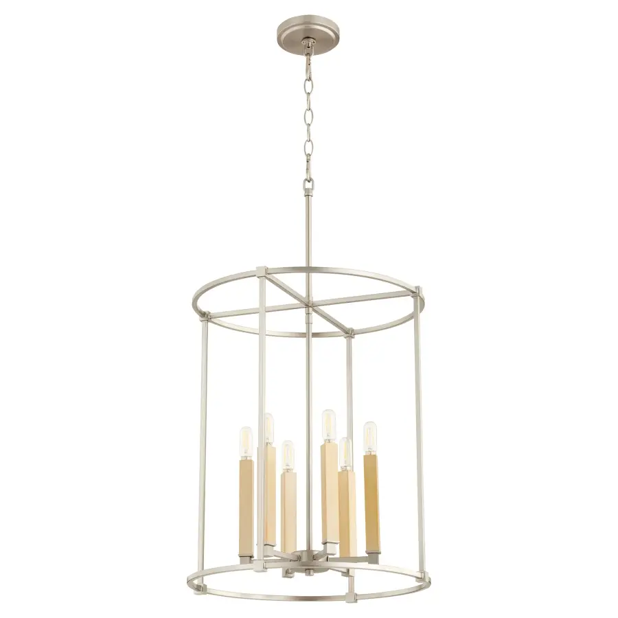 Olympus 6-Light Entry Chandelier in Satin Nickel - Image 2
