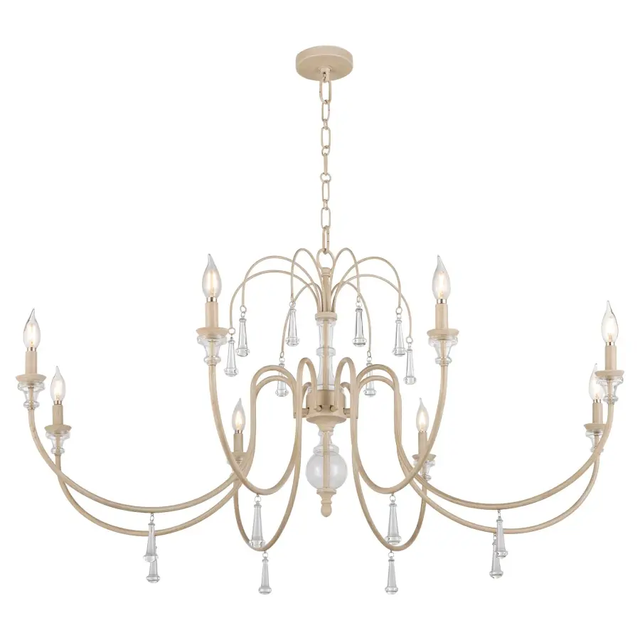European Elegance Meets Rustic Charm in This Crystal-Adorned Linear Chandelier - Image 2