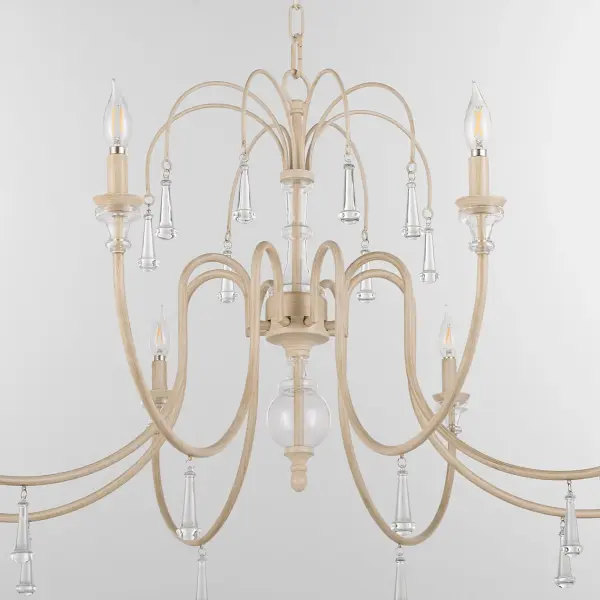 European Elegance Meets Rustic Charm in This Crystal-Adorned Linear Chandelier - Image 3