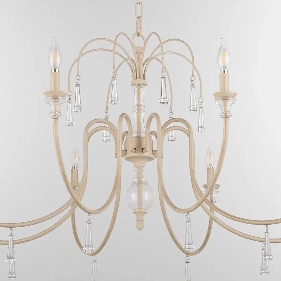European Elegance Meets Rustic Charm in This Crystal-Adorned Linear Chandelier - Image 3