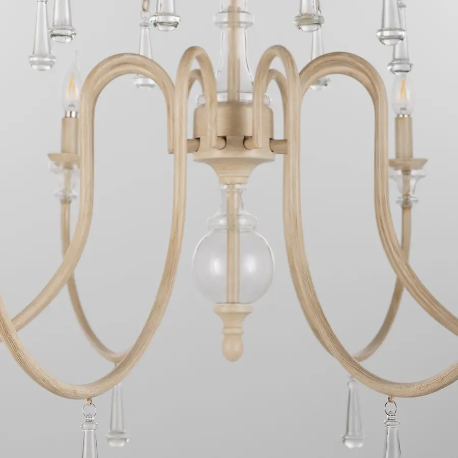 European Elegance Meets Rustic Charm in This Crystal-Adorned Linear Chandelier - Image 4