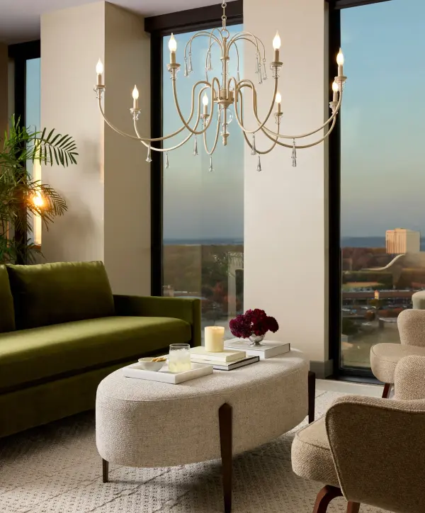 European Elegance Meets Rustic Charm in This Crystal-Adorned Linear Chandelier - Image 5