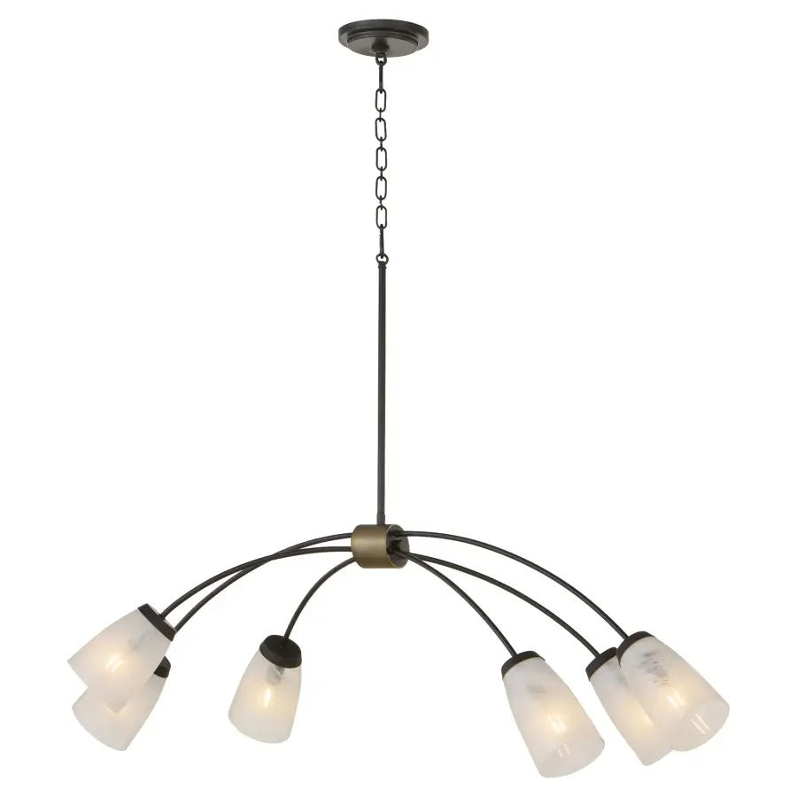 Arpeggio 6-Light Linear Chandelier in Matte Black - Image 2
