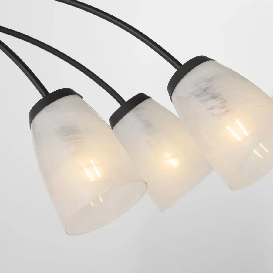 Arpeggio 6-Light Linear Chandelier in Matte Black - Image 3